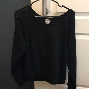 Mossimo black sweatshirt. Mesh down the sleeve